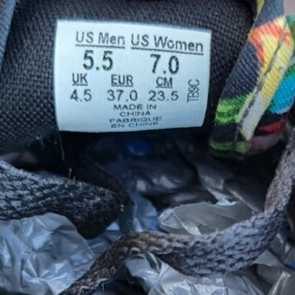 Vans Floral Hawaiian Sk8 Skate Athletic Tennis Shoe Sneaker Black White Women 7 - Picture 9 of 10